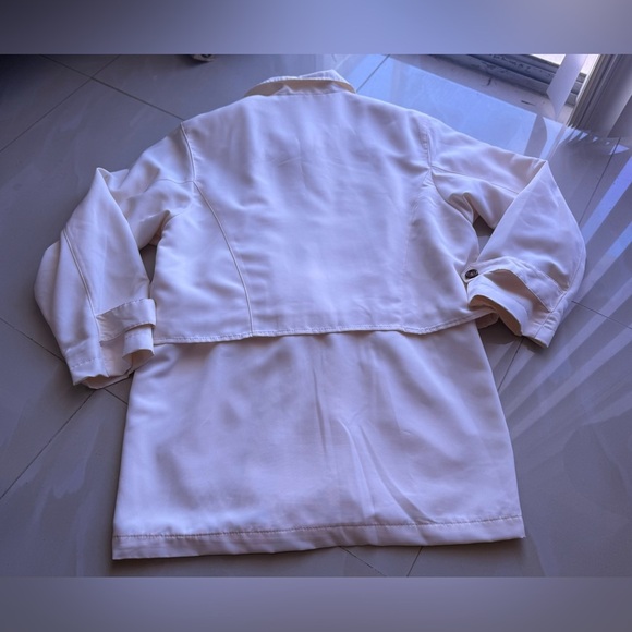 London Fog vintage jacket beige light zipper bottom tie long sleeve size M - Picture 4 of 16